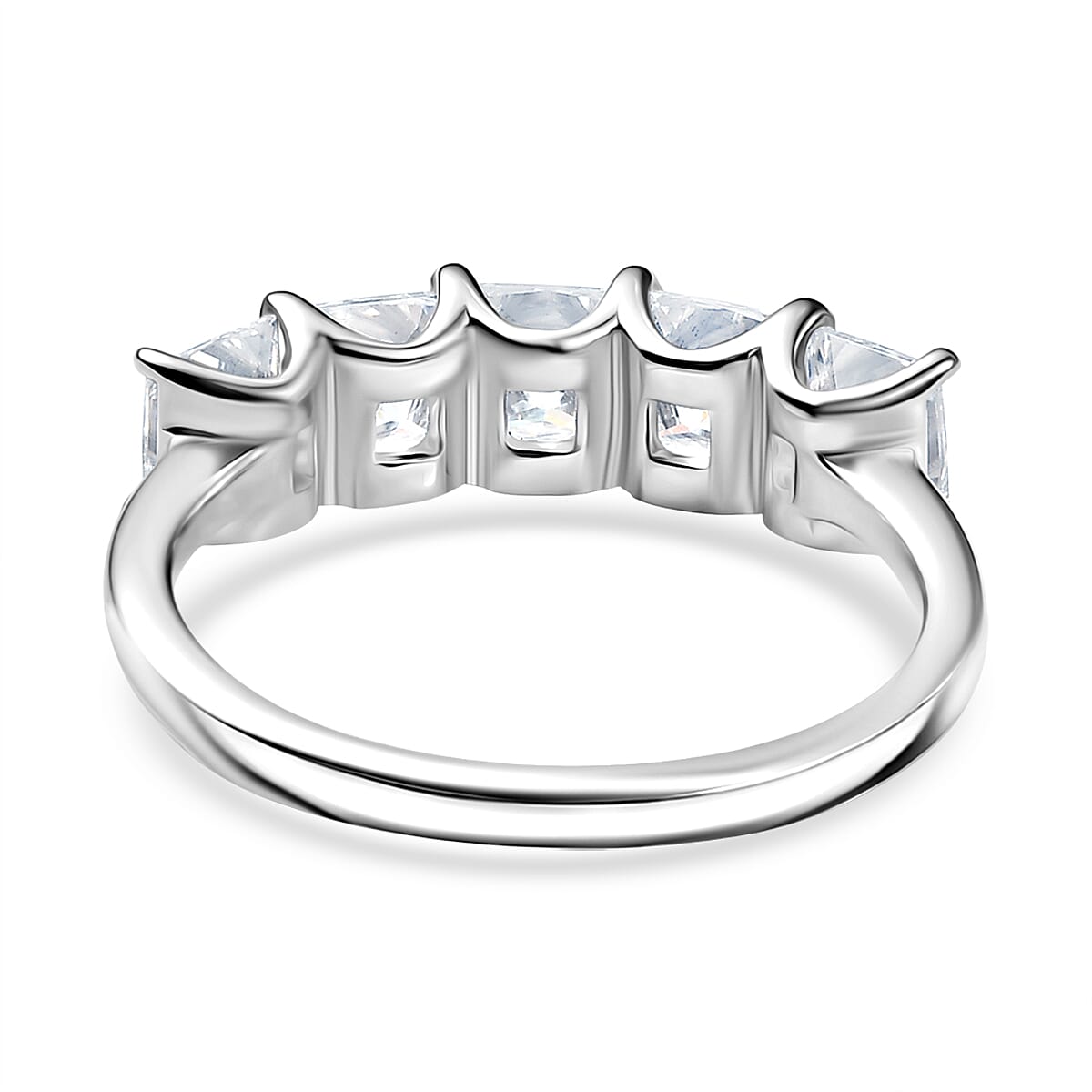 D'Joy Moissanite Ring in Platinum Overlay Sterling Silver 1.79 Ct.