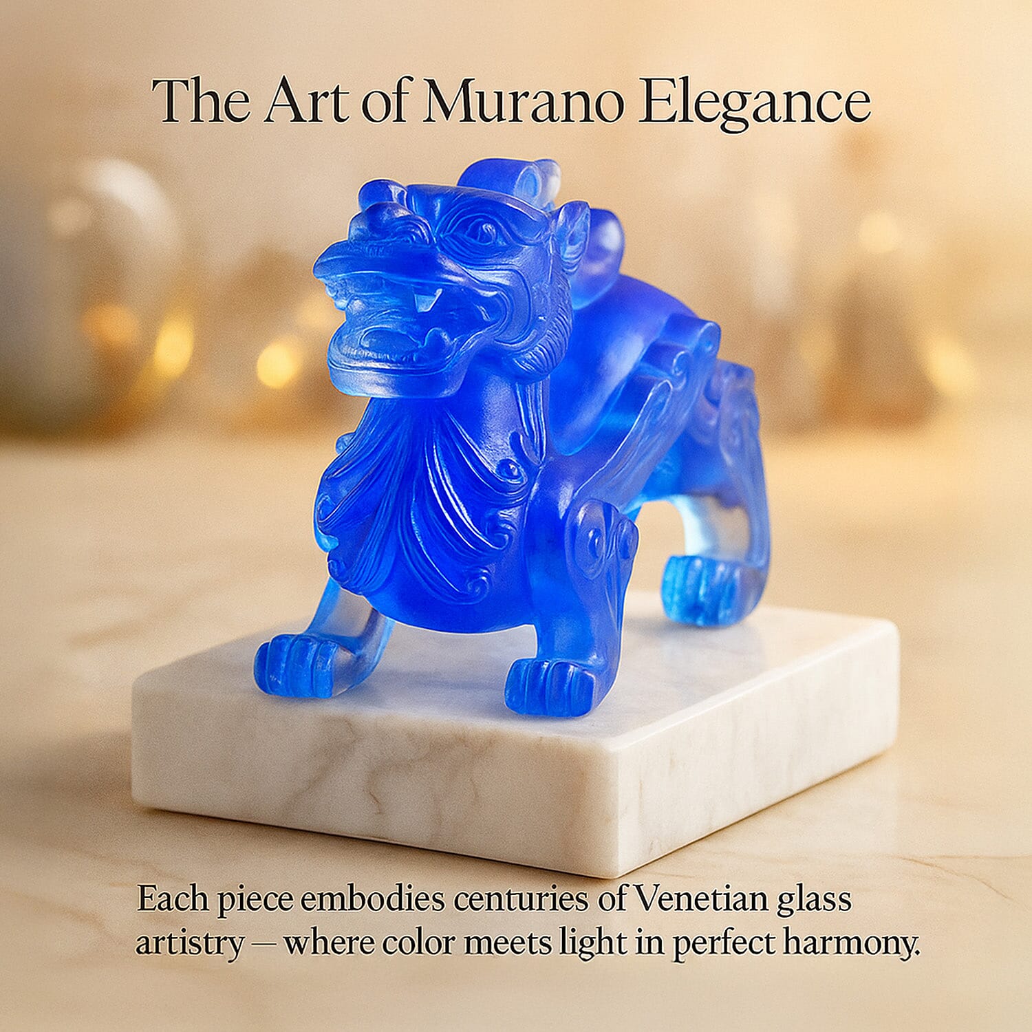 Blue Colour Murano Style Glass Figurine 360.00 Ct.