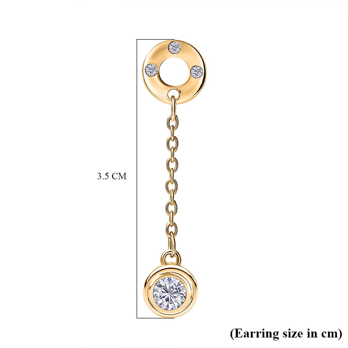 D'Joy Moissanite Earring in 18K Yellow Gold Plating Sterling Silver