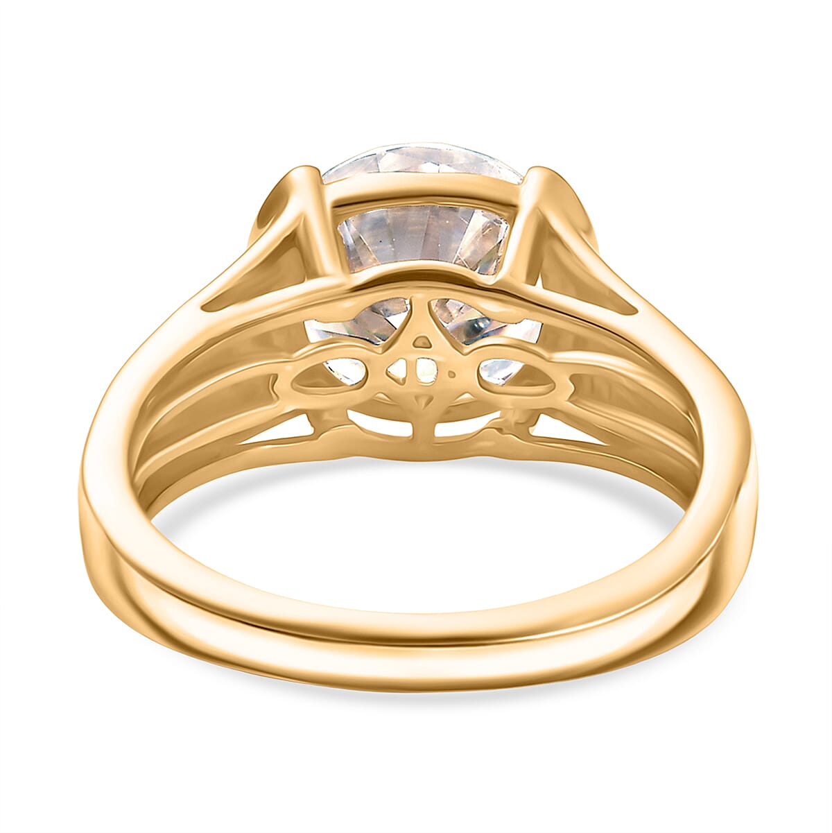 The Moissanite Monster Moment - D'Joy Moissanite Solitaire Ring in 18K Yellow Gold Plating Sterling Silver  3.10 Ct.