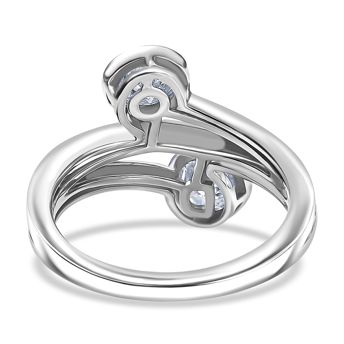 D'Joy Moissanite Ring in Platinum Overlay Sterling Silver