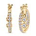 D'Joy Moissanite Earring with Clasp in 18K Yellow Gold Plating Sterling Silver 1.63 Ct.