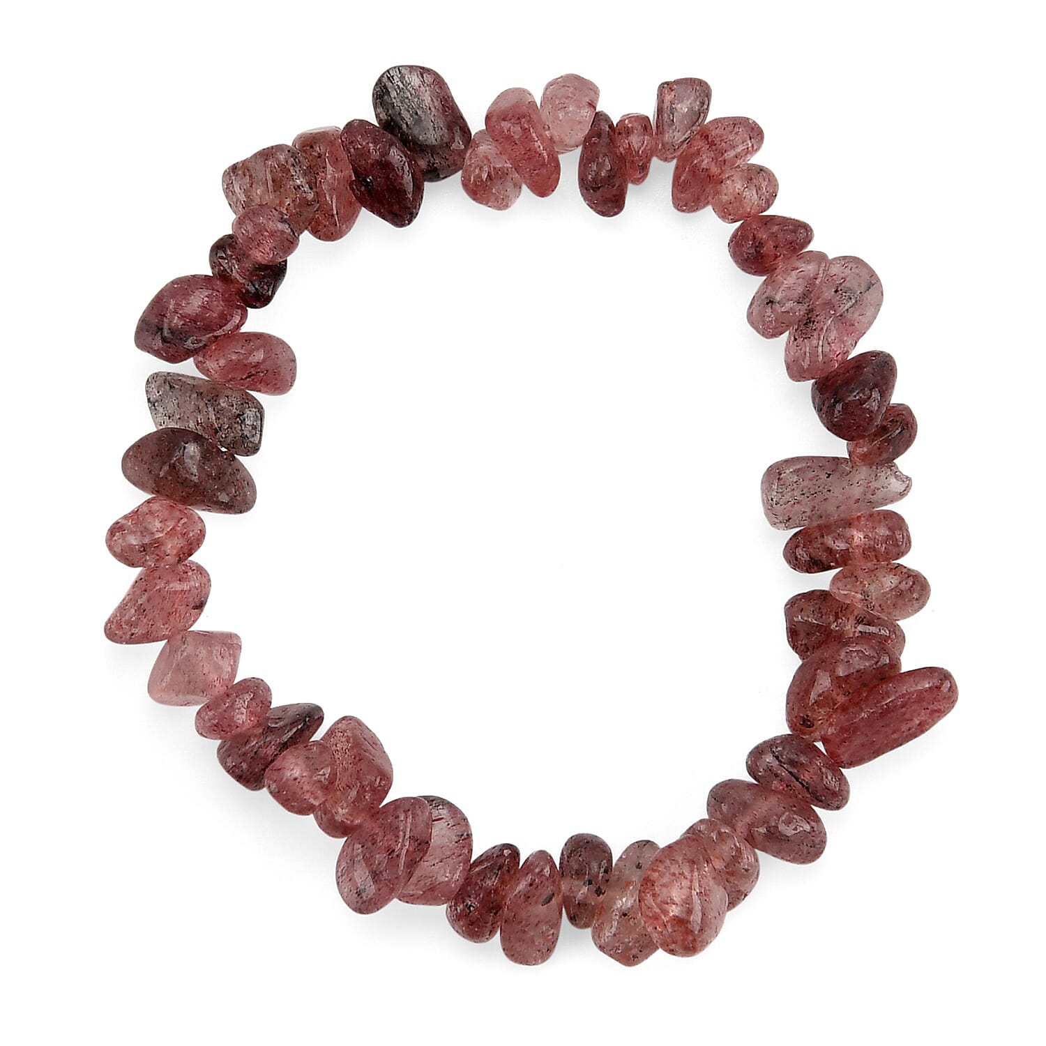 2-Piece  Strawberry Quartz Crystal Turtle with Matching Bracelet - Rose Red