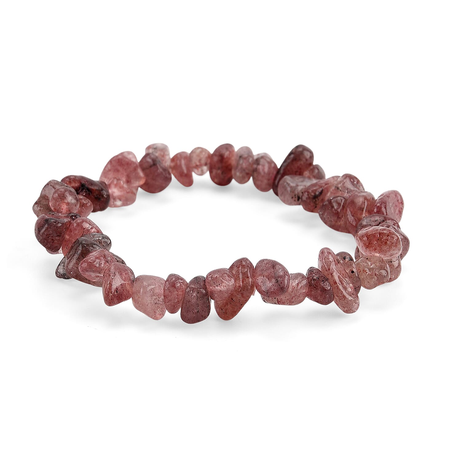 2-Piece  Strawberry Quartz Crystal Turtle with Matching Bracelet - Rose Red