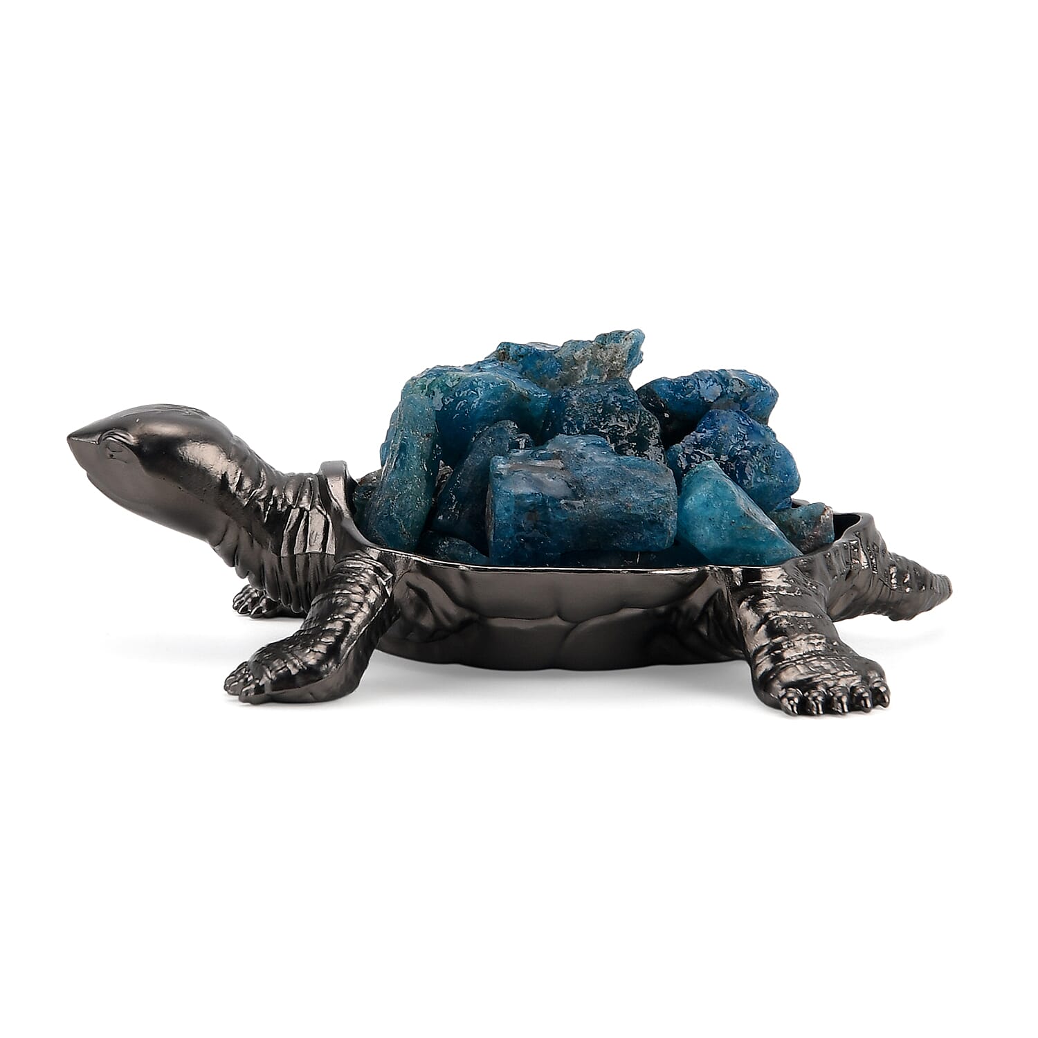 2-Piece  Apatite Crystal Turtle with Matching Bracelet - Blue