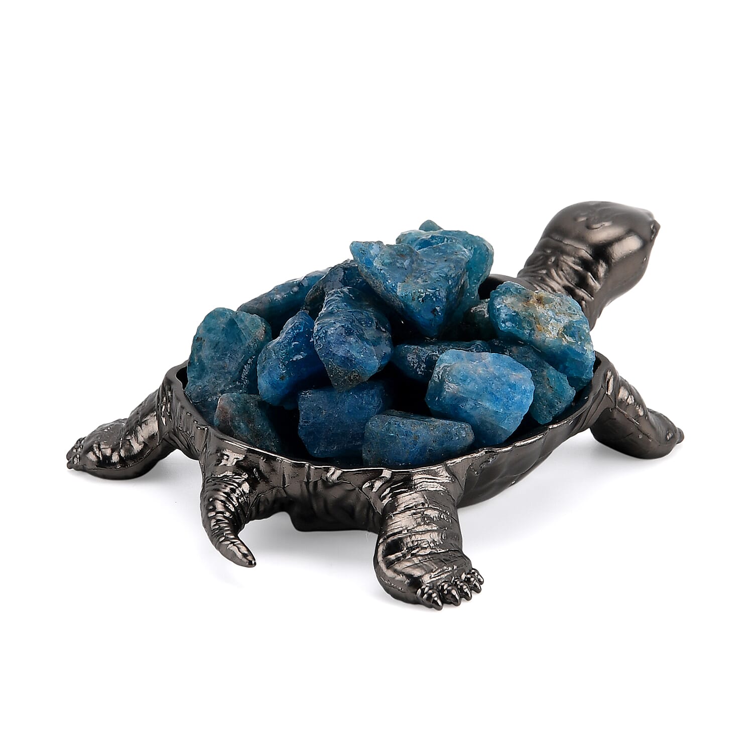 2-Piece  Apatite Crystal Turtle with Matching Bracelet - Blue
