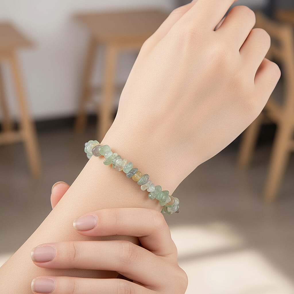 2-Piece Fluorite Crystal Turtle with Matching Bracelet - Green