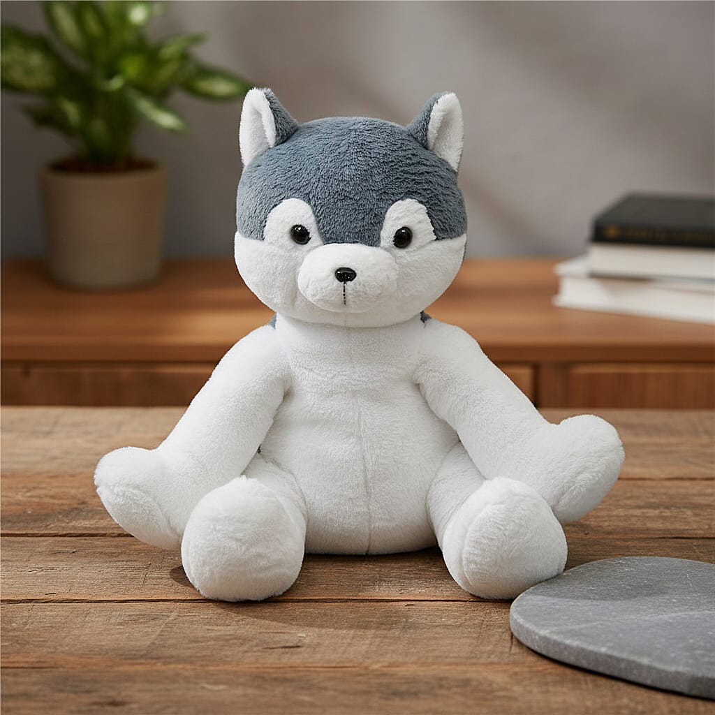 Bliss-Beyond-Sitting-Husky-Dog-Plush-Toy-40-cm-Grey-White