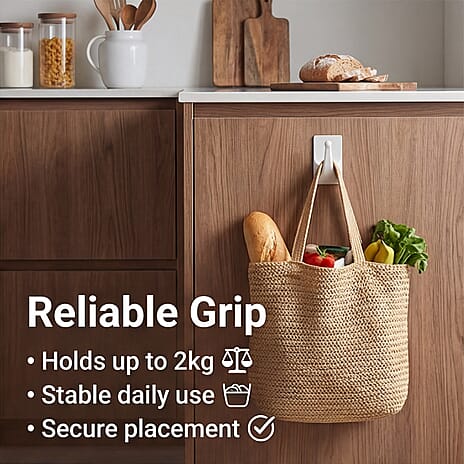 Pack of 3pc Squae Removable Adhesive Hooks - White