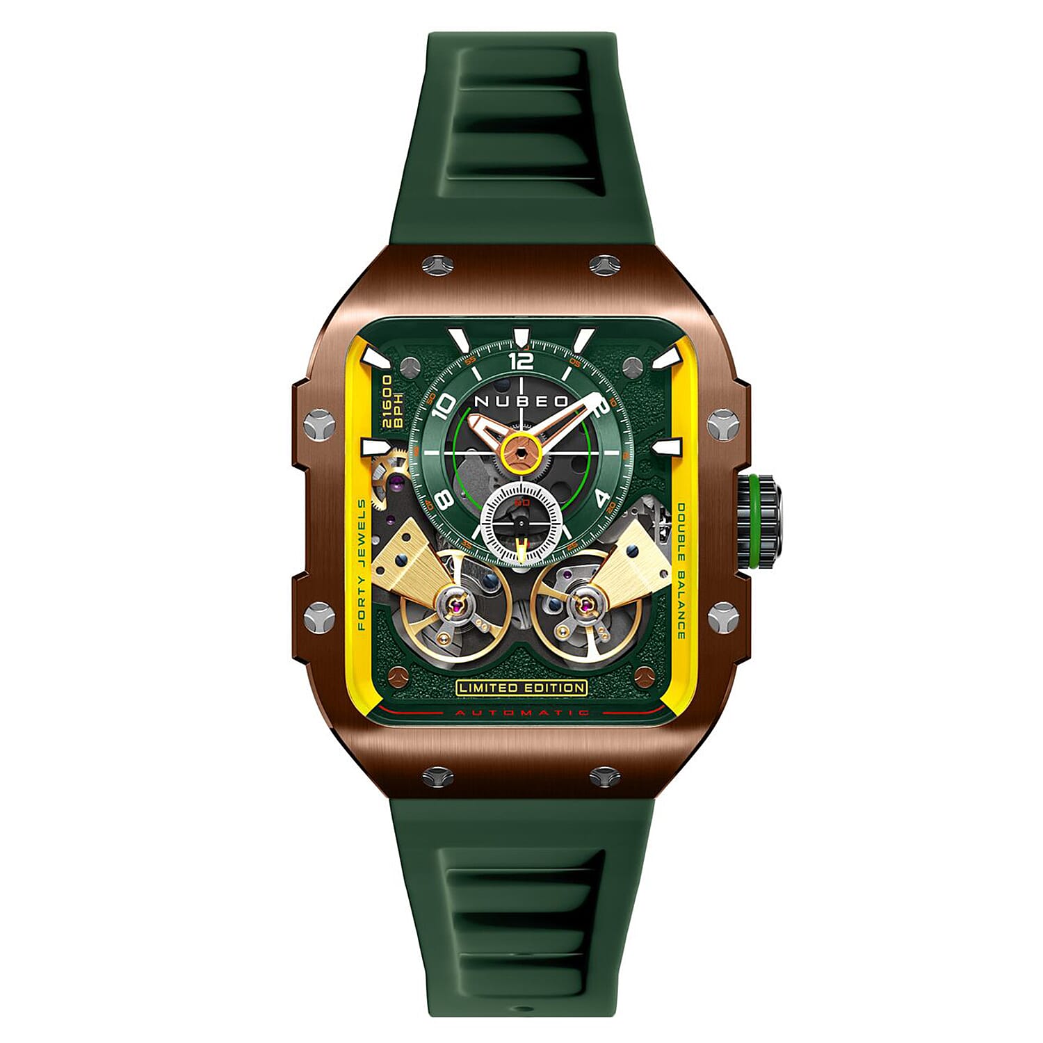 NUBEO Automatic Mens Watch in Stainless Steel - White