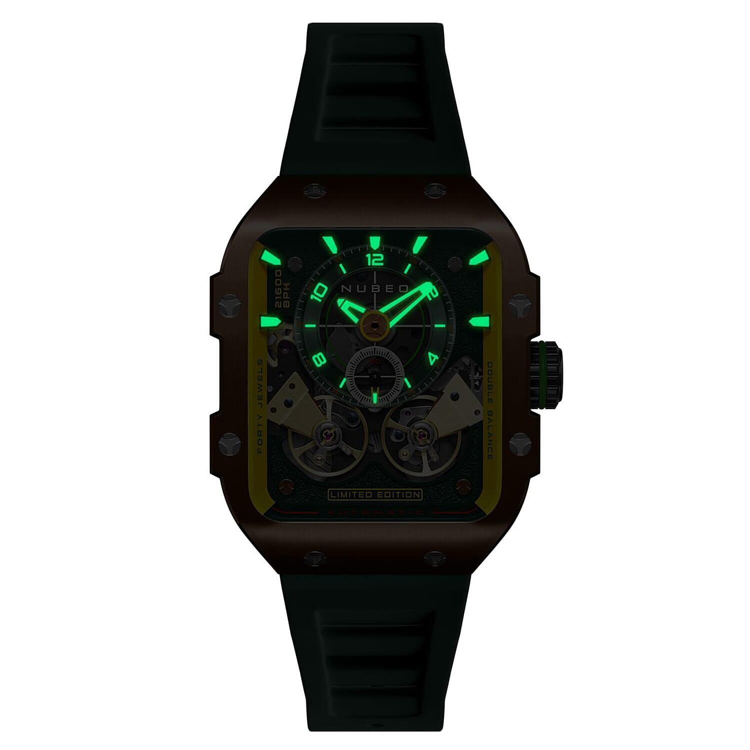 NUBEO Automatic Mens Watch in Stainless Steel - White