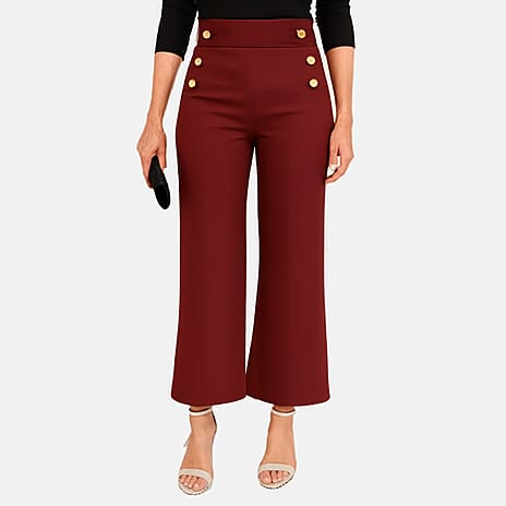 Anamor Knitted Jean and Pant-Trouser (Size - 14) - Wine