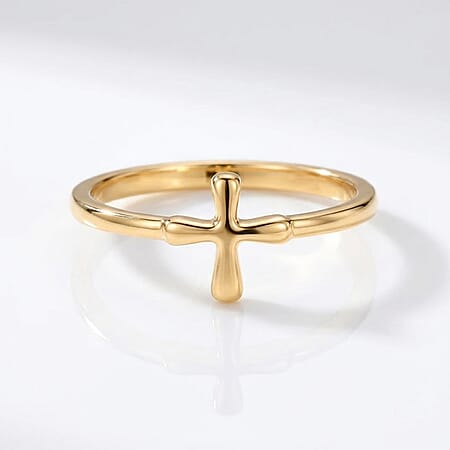9K Yellow Gold Cross Ring