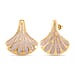 Enamel Earring with Push Back in Yellow Gold Plated