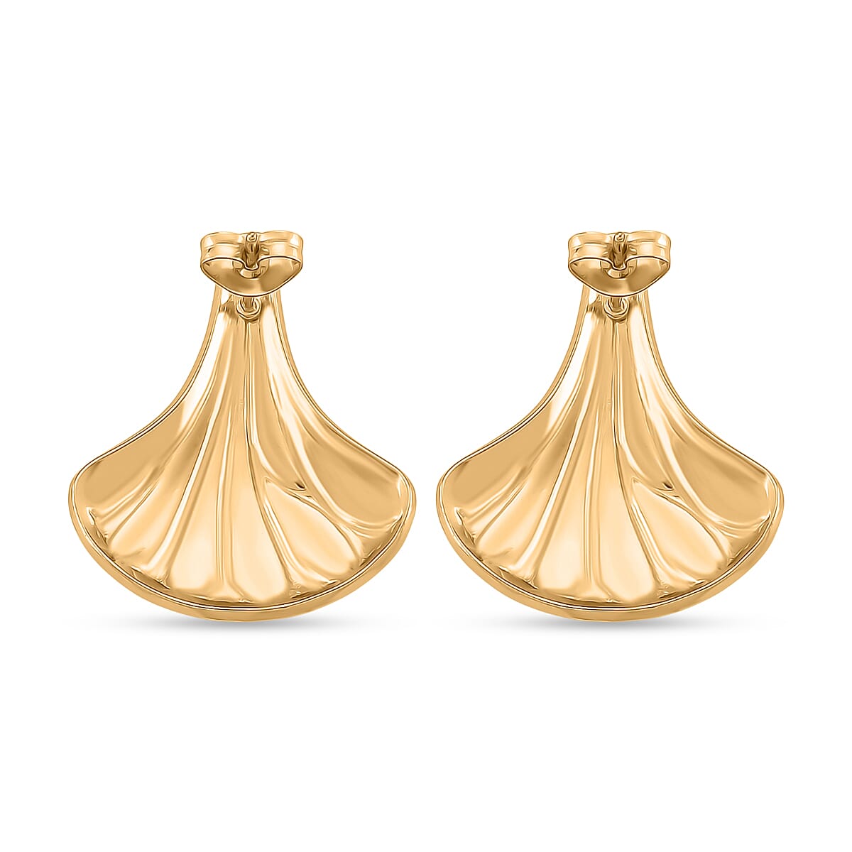 Enamel Earring with Push Back in Yellow Gold Plated
