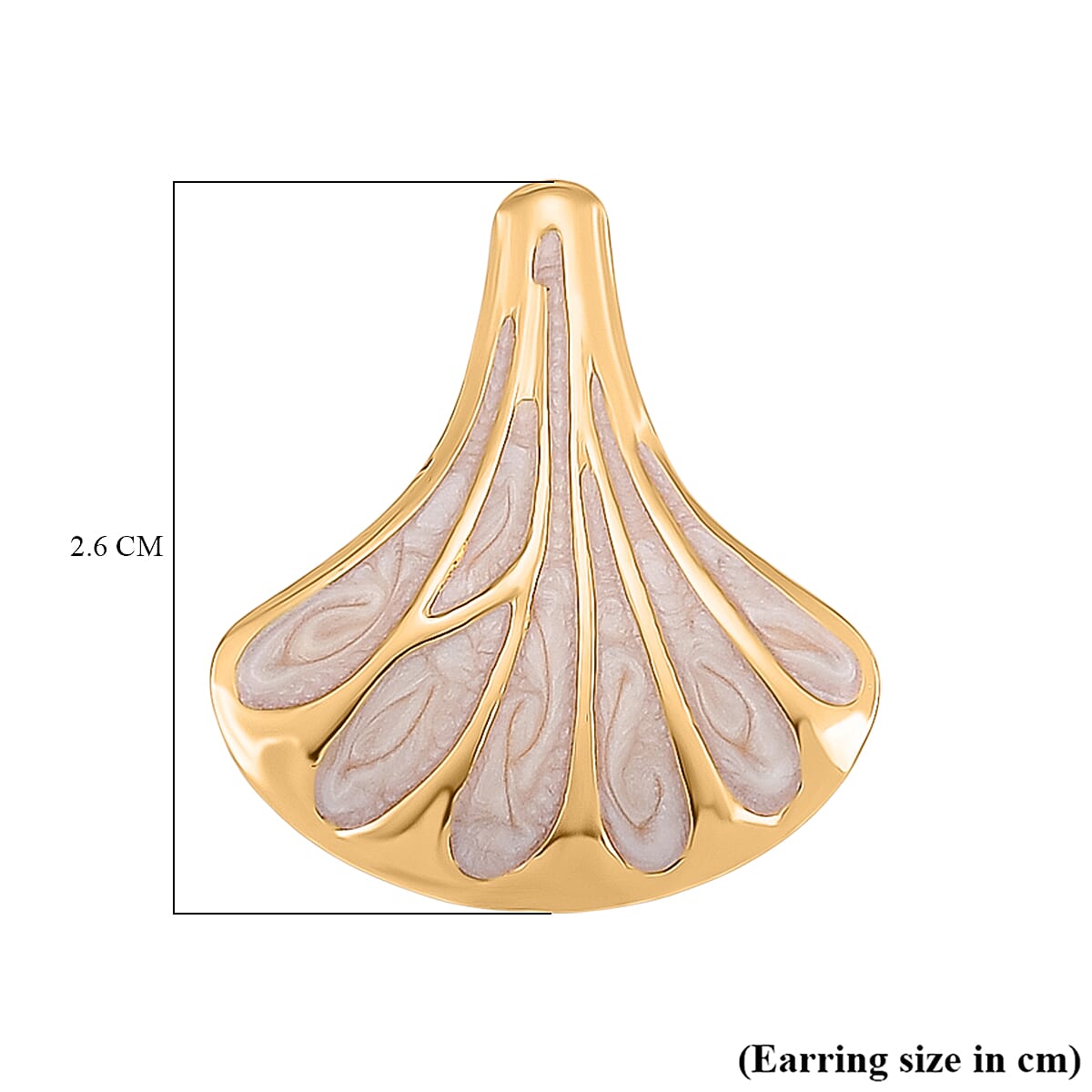 Enamel Earring with Push Back in Yellow Gold Plated