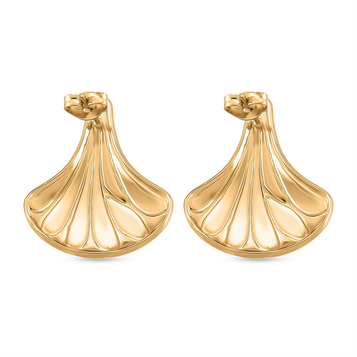 Enamel Earring with Push Back in Yellow Gold Plated