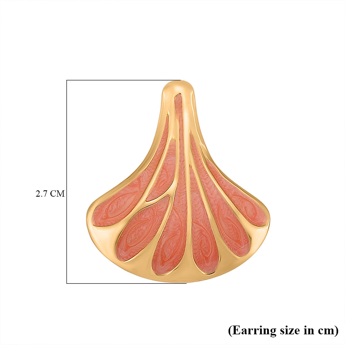 Enamel Earring with Push Back in Yellow Gold Plated