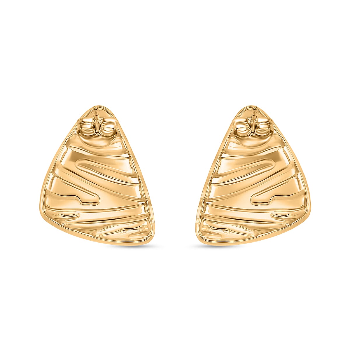 Enamel Earring with Push Back in Yellow Gold Plated