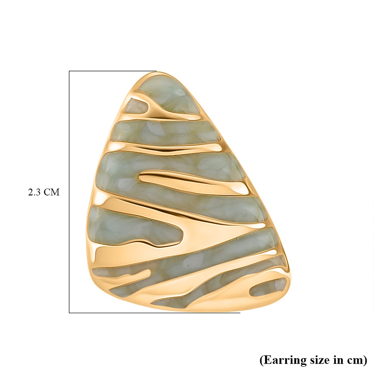 Enamel Earring with Push Back in Yellow Gold Plated