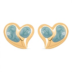 Enamel Earring with Push Back in Yellow Gold Plated