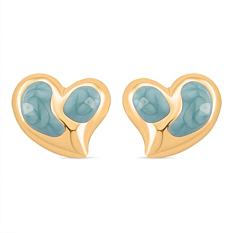 Enamel Earring with Push Back in Yellow Gold Plated