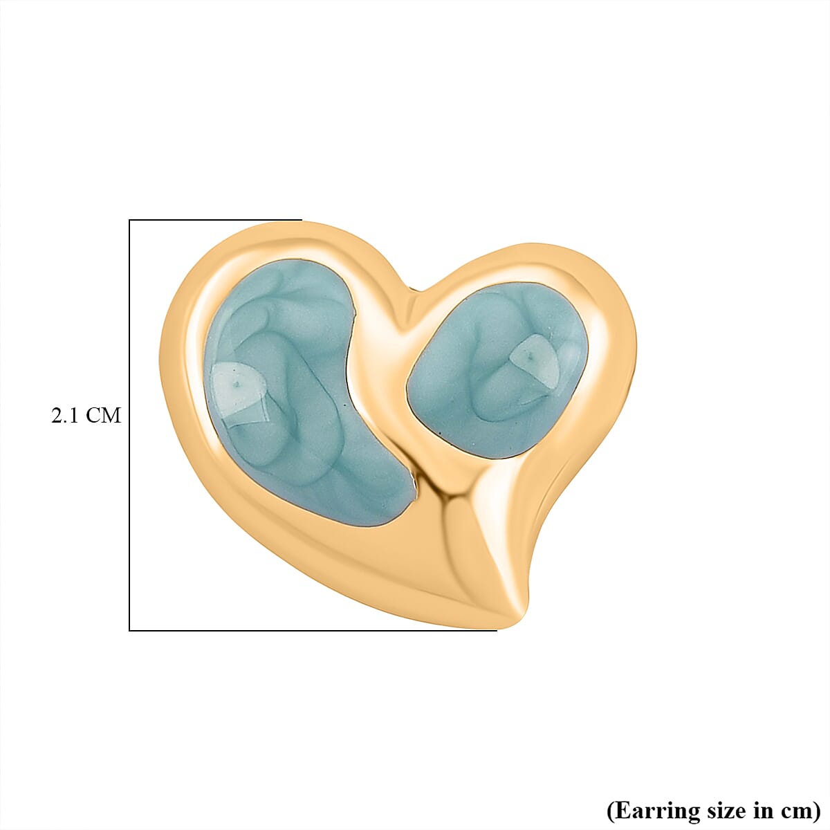 Enamel Earring with Push Back in Yellow Gold Plated