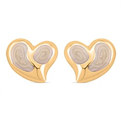 Enamel Earring with Push Back in Yellow Gold Plated