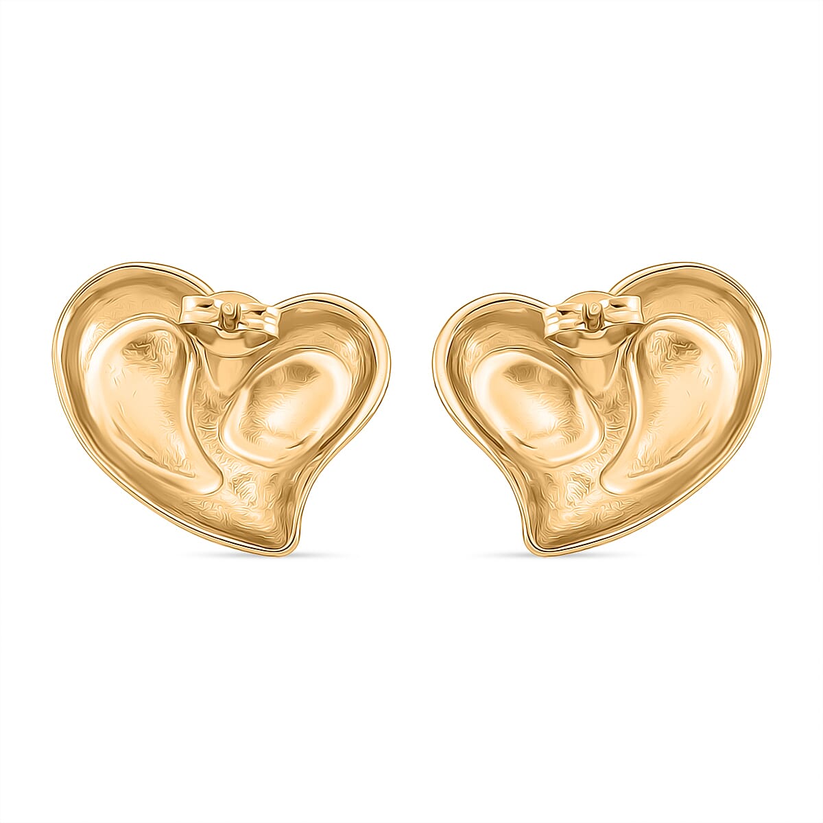 Enamel Earring with Push Back in Yellow Gold Plated