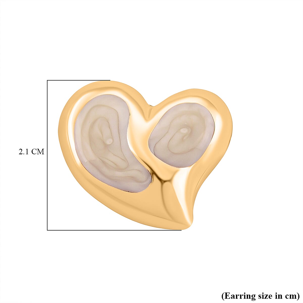 Enamel Earring with Push Back in Yellow Gold Plated