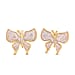 Enamelled Butterfly Earrings with Push Backs in Yellow Gold Plated