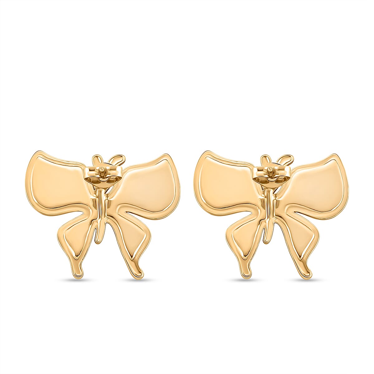 Enamelled Butterfly Earrings with Push Backs in Yellow Gold Plated