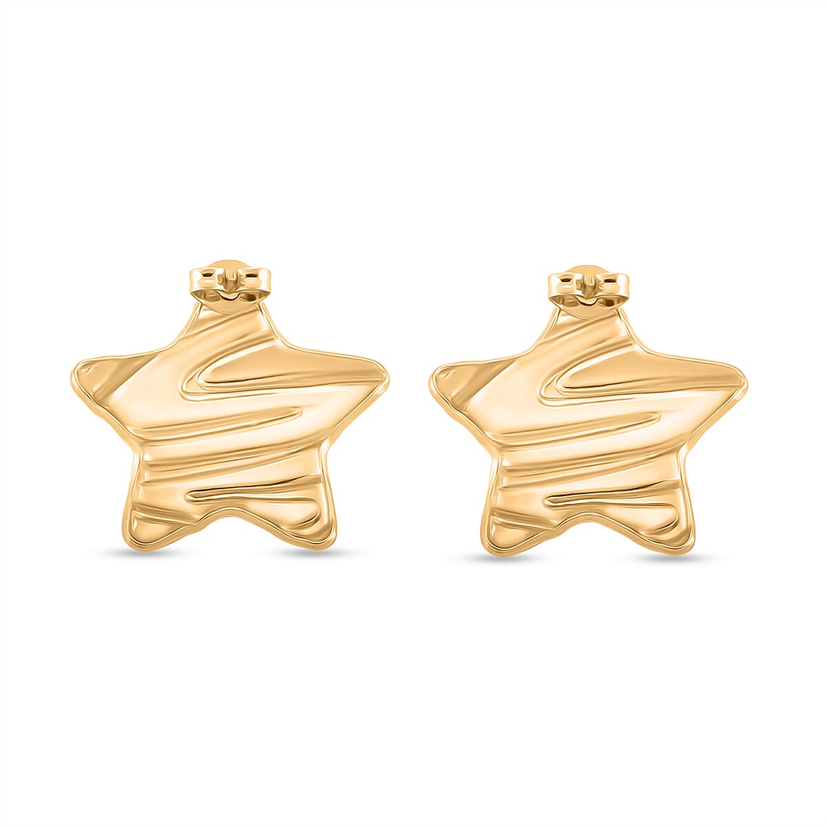 Enamel Earring with Push Back in Yellow Gold Plated