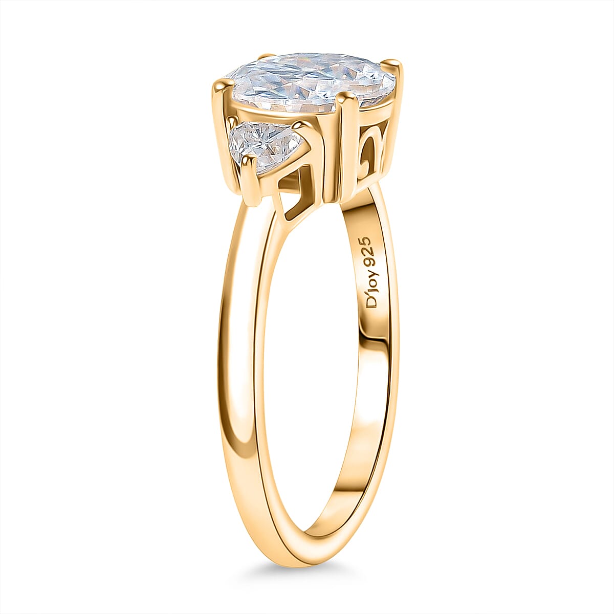 D'Joy Moissanite Solitaire Ring in Sterling Silver