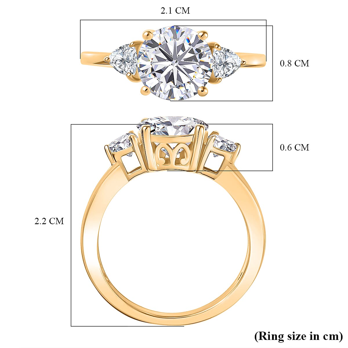 D'Joy Moissanite Solitaire Ring in Sterling Silver