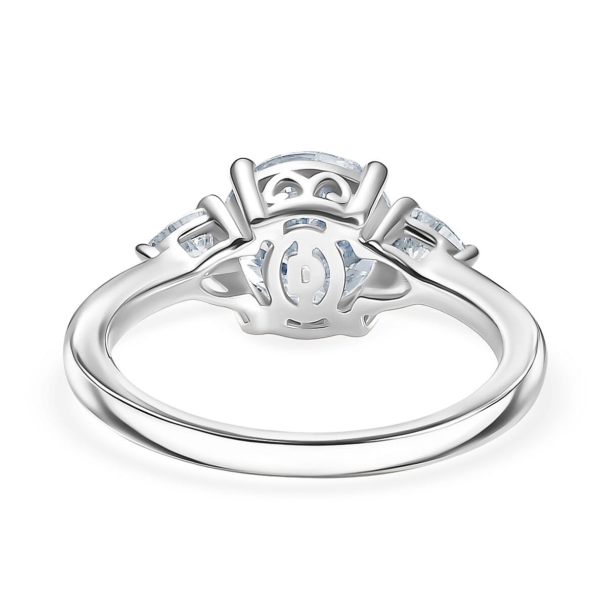D'Joy Moissanite Solitaire Ring in Platinum Overlay Sterling Silver  2.18 Ct.