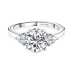 D'Joy Moissanite Solitaire Ring in Sterling Silver