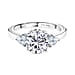 D'Joy Moissanite Solitaire Ring in Sterling Silver