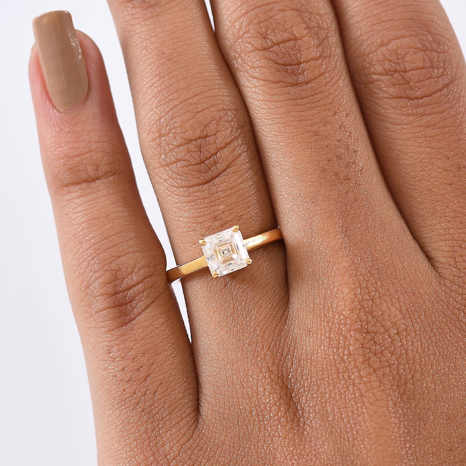 Moissanite Asscher-Cut Solitaire Ring