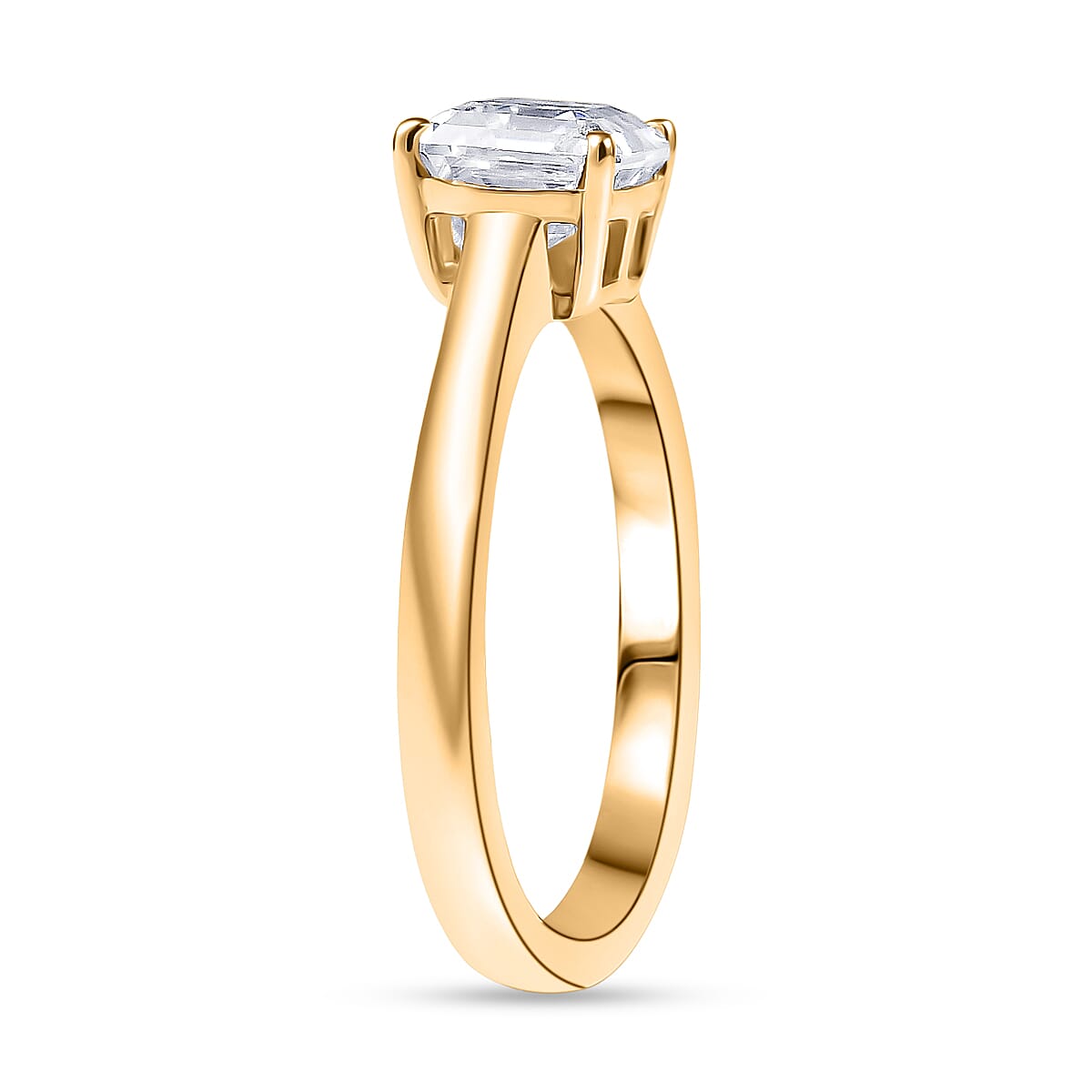Moissanite Asscher-Cut Solitaire Ring