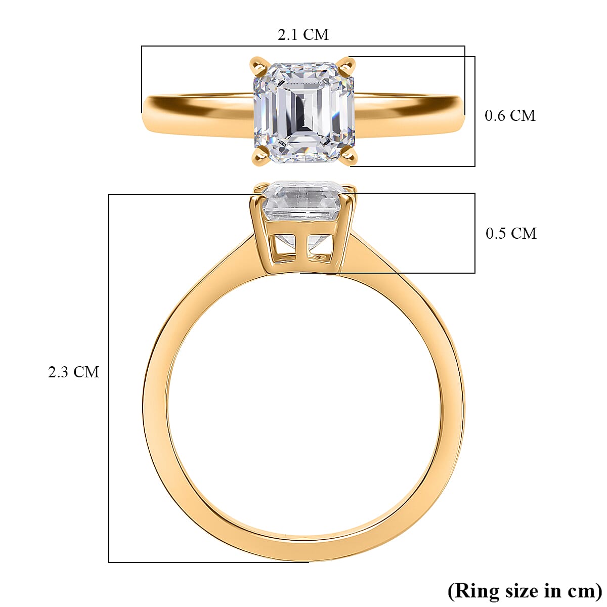 Moissanite Asscher-Cut Solitaire Ring