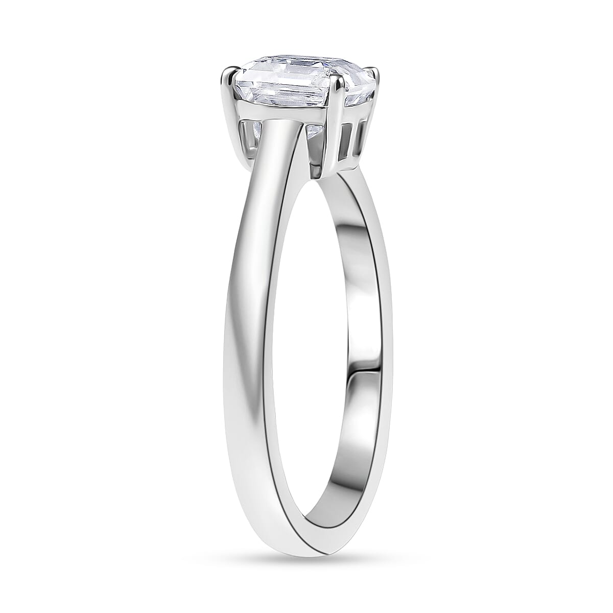 Moissanite Asscher-Cut Solitaire Ring