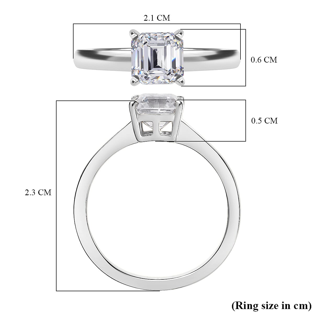 Moissanite Asscher-Cut Solitaire Ring