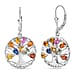 Rainbow Sapphire Cluster Earring with Lever Back in Yellow Gold Plated Sterling Silver 3.52 Ct, Silver Wt. 5.58 Gms.