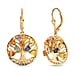 Rainbow Sapphire Cluster Earring with Lever Back in Yellow Gold Plated Sterling Silver 3.52 Ct, Silver Wt. 5.58 Gms.