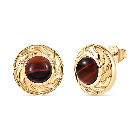 EverTrue Solitaire Stud Push Post Earring with Push Back in Yellow Gold Plated 4.75 Ct.