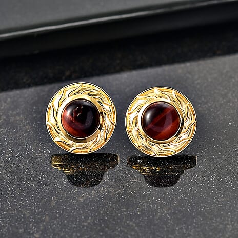 EverTrue Solitaire Stud Push Post Earring with Push Back in Yellow Gold Plated 4.75 Ct.