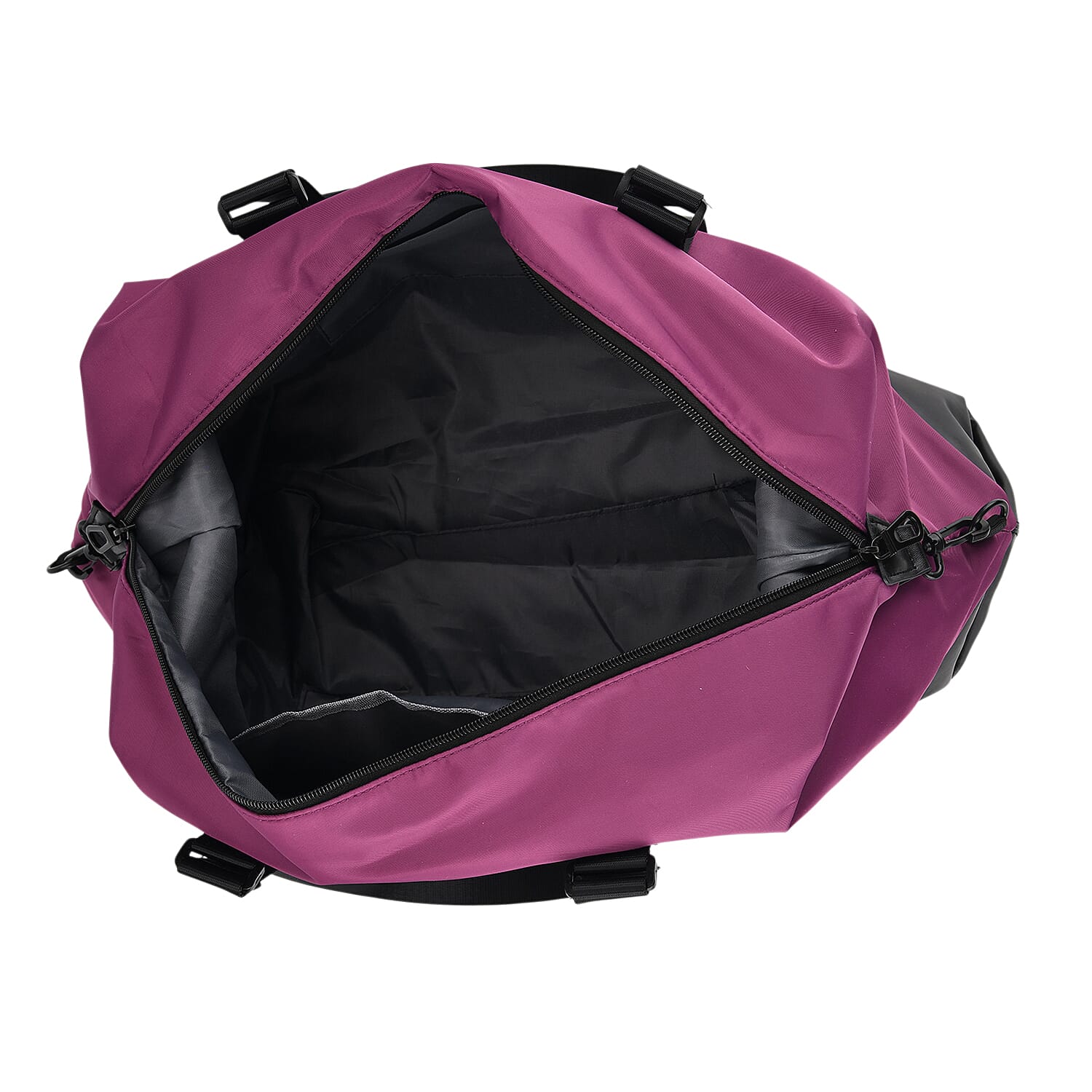 Duffle Bag- 3 slip pockets and 1 zip pocket - Water Repellent Multipurpose - Purple