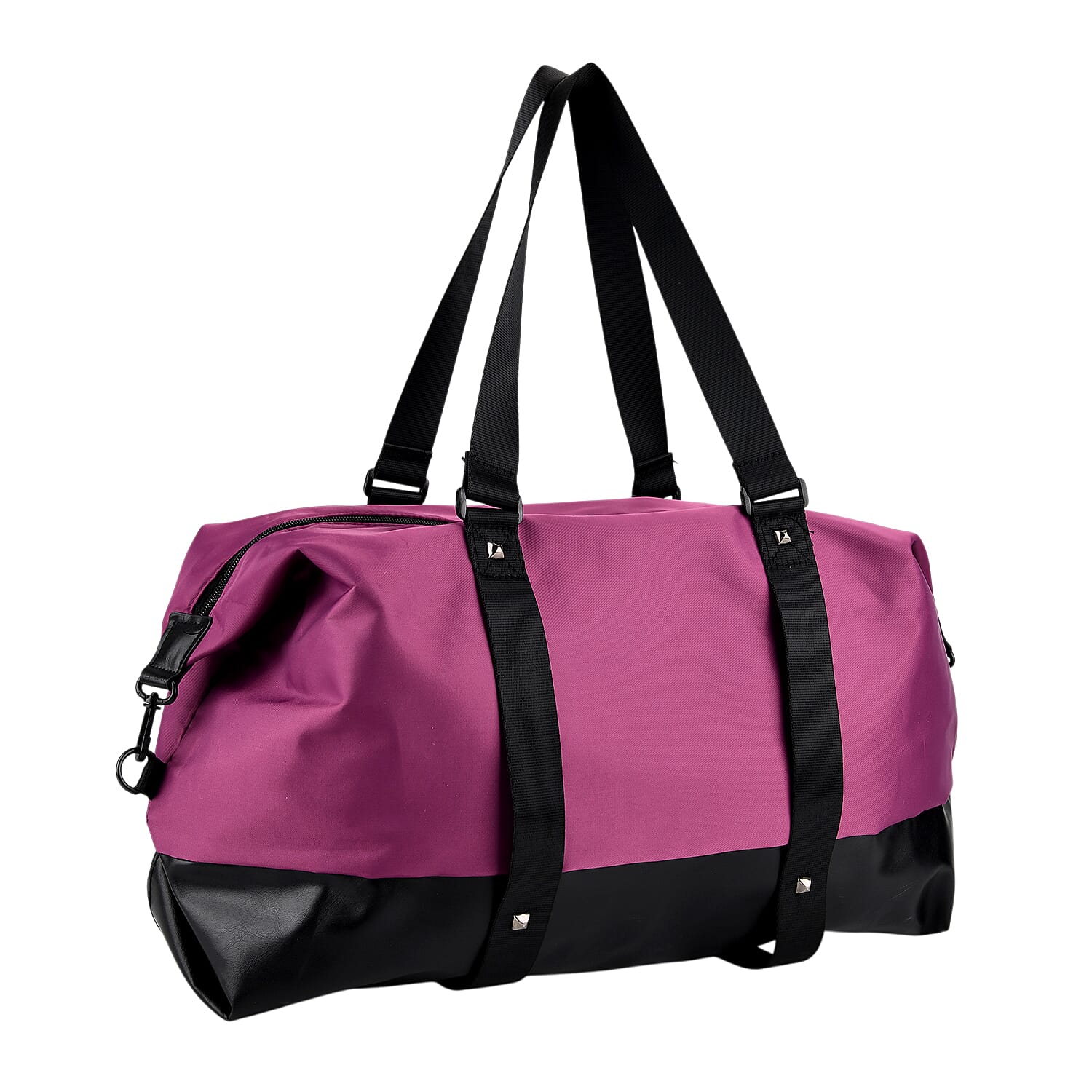Duffle Bag- 3 slip pockets and 1 zip pocket - Water Repellent Multipurpose - Purple
