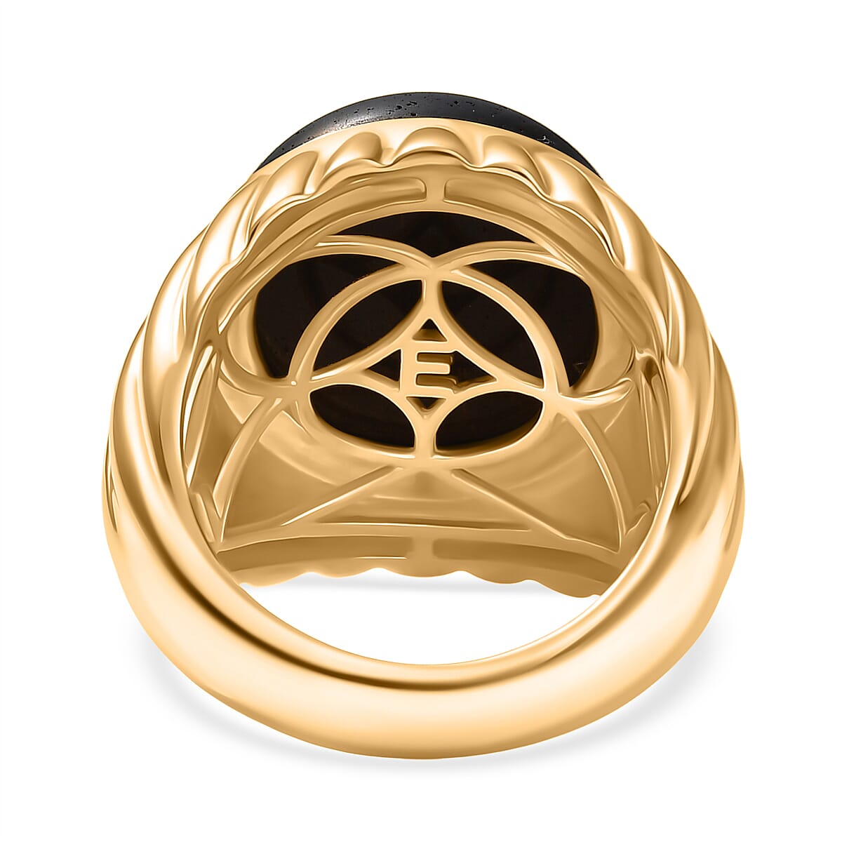 EverTrue Red Tiger Eye Solitaire Ring in Yellow Gold Plated 12.36 Ct.